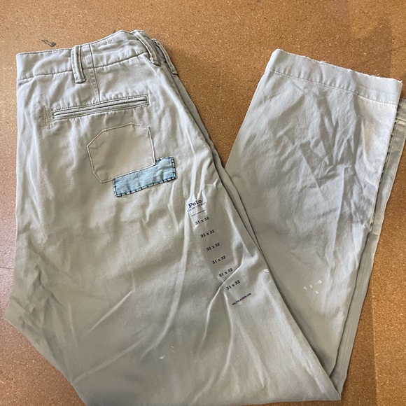 New! Polo Ralph Lauren Iconic Khaki Patchwork Chino Pants